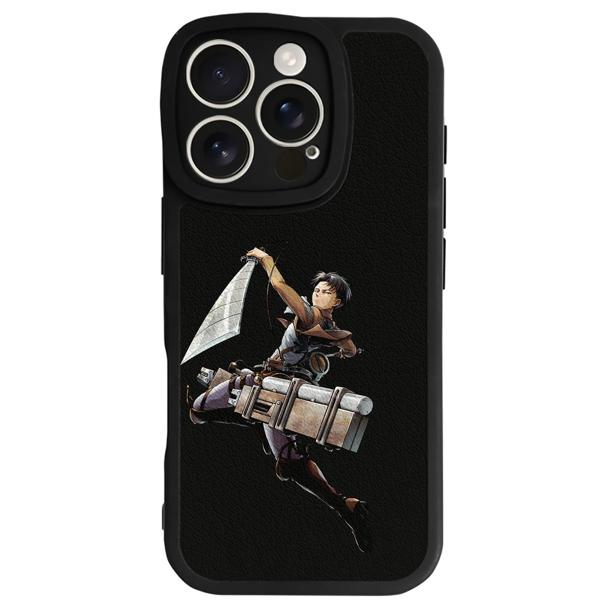 （画像用） 進撃の巨人 リヴァイ·アッカーマン Attack on Titan Levi Ackerman 【iPhone 16シリーズ対応】シリコンスマホケース（レザー調） 材質：シリコン